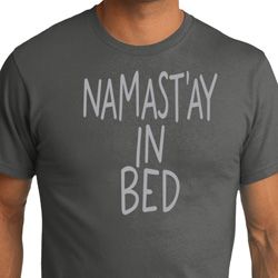 Mens Yoga Shirt Namastay In Bed Organic Tee T-Shirt
