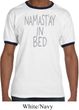Mens Yoga Shirt Namastay In Bed Ringer Tee T-Shirt