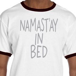 Mens Yoga Shirt Namastay In Bed Ringer Tee T-Shirt