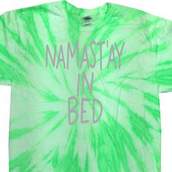 Mens Yoga Shirt Namastay In Bed Twist Tie Dye Tee T-shirt