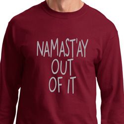 Mens Yoga Shirt Namastay Out Of It Long Sleeve Tee T-Shirt Mens Yoga Shirt Namastay Out Of It Long Sleeve Tee T-Shirt