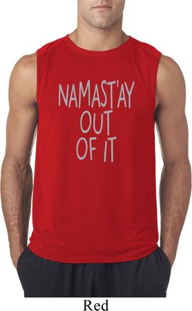 Mens Yoga Shirt Namastay Out Of It Sleeveless Tee T-Shirt