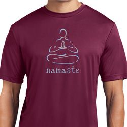 Mens Yoga Shirt Namaste Lotus Pose Moisture Wicking Tee T-Shirt