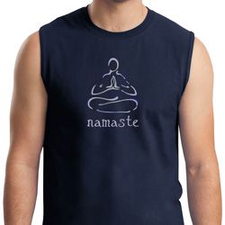 Mens Yoga Shirt Namaste Lotus Pose Muscle Tee T-Shirt