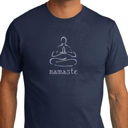 Mens Yoga Shirt Namaste Lotus Pose Organic Tee T-Shirt