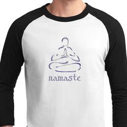 Mens Yoga Shirt Namaste Lotus Pose Raglan Tee T-Shirt