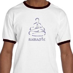 Mens Yoga Shirt Namaste Lotus Pose Ringer Tee T-Shirt