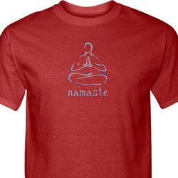 Mens Yoga Shirt Namaste Lotus Pose Tall Tee T-Shirt