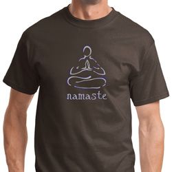 Mens Yoga Shirt Namaste Lotus Pose Tee T-Shirt