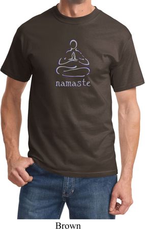 Mens Yoga Shirt Namaste Lotus Pose Tee T-Shirt