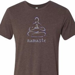 Mens Yoga Shirt Namaste Lotus Pose Tri Blend Crewneck Tee T-Shirt
