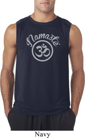 Mens Yoga Shirt Namaste Om Sleeveless Tee T-Shirt
