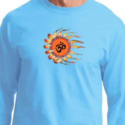 Mens Yoga Shirt Ohm Sun Long Sleeve Tee T-Shirt