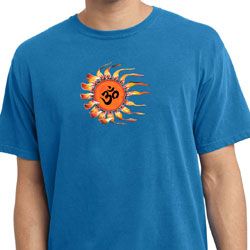 Mens Yoga Shirt Ohm Sun Pigment Dyed Tee T-Shirt