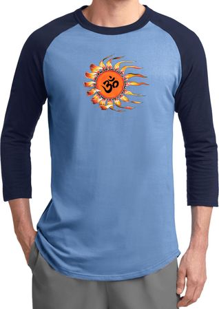 Mens Yoga Shirt Ohm Sun Raglan Tee T-Shirt