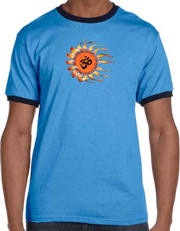 Mens Yoga Shirt Ohm Sun Ringer Tee T-Shirt
