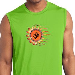 Mens Yoga Shirt Ohm Sun Sleeveless Moisture Wicking Tee