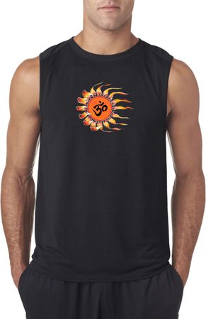 Mens Yoga Shirt Ohm Sun Sleeveless Tee T-Shirt