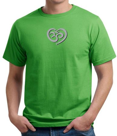 Mens Yoga Shirt OM Heart Organic Tee T-Shirt