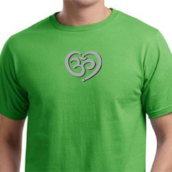 Mens Yoga Shirt OM Heart Organic Tee T-Shirt