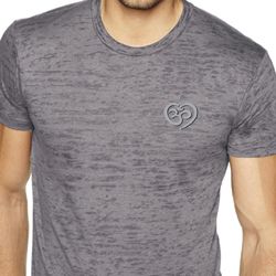 Mens Yoga Shirt OM Heart Pocket Print Burnout Tee T-Shirt Mens Yoga Shirt OM Heart Pocket Print Burnout Tee T-Shirt