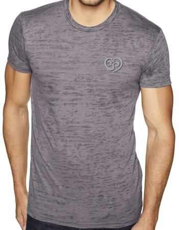 Mens Yoga Shirt OM Heart Pocket Print Burnout Tee T-Shirt