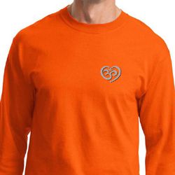 Mens Yoga Shirt OM Heart Pocket Print Long Sleeve Tee T-Shirt Mens Yoga Shirt OM Heart Pocket Print Long Sleeve Tee T-Shirt