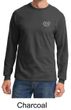 Mens Yoga Shirt OM Heart Pocket Print Long Sleeve Tee T-Shirt