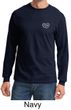 Mens Yoga Shirt OM Heart Pocket Print Long Sleeve Tee T-Shirt