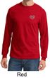 Mens Yoga Shirt OM Heart Pocket Print Long Sleeve Tee T-Shirt