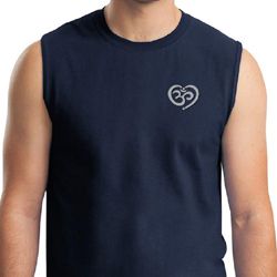 Mens Yoga Shirt OM Heart Pocket Print Muscle Tee T-Shirt Mens Yoga Shirt OM Heart Pocket Print Muscle Tee T-Shirt
