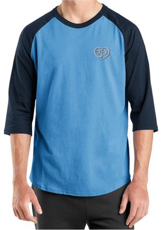 Mens Yoga Shirt OM Heart Pocket Print Raglan Tee T-Shirt