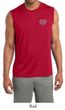 Mens Yoga Shirt OM Heart Pocket Print Sleeveless Moisture Wicking Tee