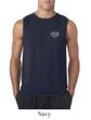 Mens Yoga Shirt OM Heart Pocket Print Sleeveless Tee T-Shirt