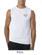 Mens Yoga Shirt OM Heart Pocket Print Sleeveless Tee T-Shirt
