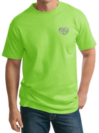Mens Yoga Shirt OM Heart Pocket Print Tall Tee T-Shirt