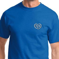 Mens Yoga Shirt OM Heart Pocket Print Tee T-Shirt Mens Yoga Shirt OM Heart Pocket Print Tee T-Shirt