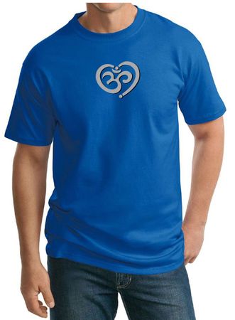 Mens Yoga Shirt OM Heart Tall Tee T-Shirt