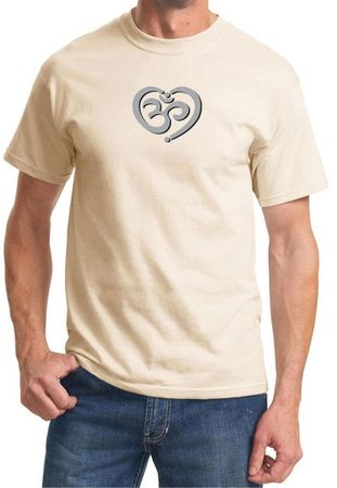 Mens Yoga Shirt OM Heart Tee T-Shirt