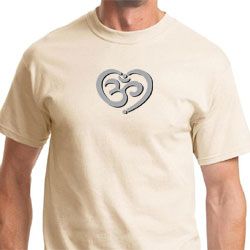 Mens Yoga Shirt OM Heart Tee T-Shirt
