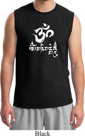 Mens Yoga Shirt OM Mani Padme Hum Muscle Tee T-Shirt