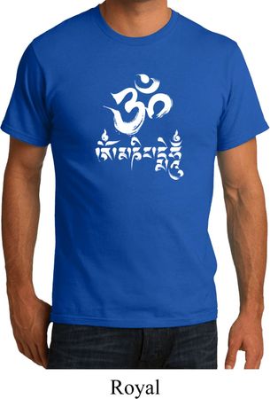 Mens Yoga Shirt OM Mani Padme Hum Organic Tee T-Shirt