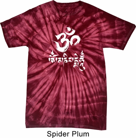 Mens Yoga Shirt OM Mani Padme Hum Spider Tie Dye Tee T-shirt