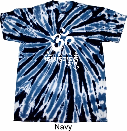 Mens Yoga Shirt OM Mani Padme Hum Twist Tie Dye Tee T-shirt