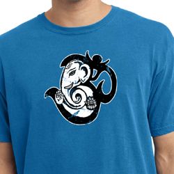 Mens Yoga Shirt Om Mashup Pigment Dyed Tee T-Shirt