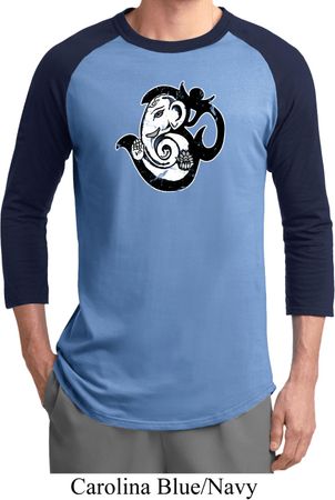 Mens Yoga Shirt Om Mashup Raglan Tee T-Shirt