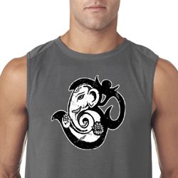 Mens Yoga Shirt Om Mashup Sleeveless Tee T-Shirt