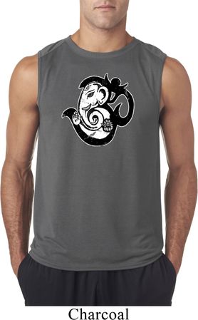 Mens Yoga Shirt Om Mashup Sleeveless Tee T-Shirt