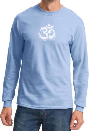Mens Yoga Shirt OM Tie Dye Long Sleeve Tee T-Shirt