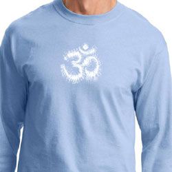 Mens Yoga Shirt OM Tie Dye Long Sleeve Tee T-Shirt